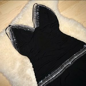 BCBG sequined little black dress